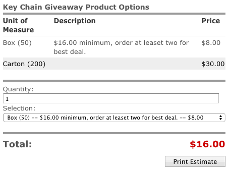 print estimating illustration using packaging